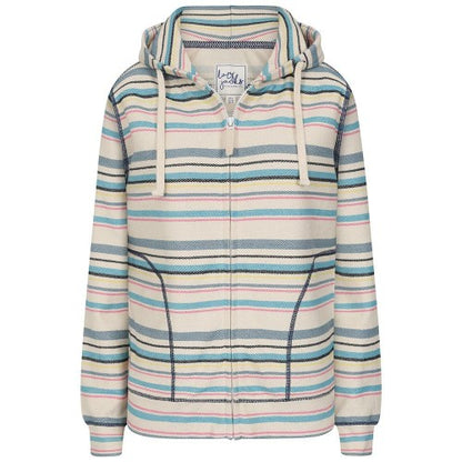 Front - Lazy Jacks Womens/Ladies Striped Textured Full Zip Hoodie