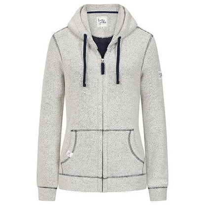 Grey Marl - Front - Lazy Jacks Womens-Ladies Textured Full Zip Hoodie