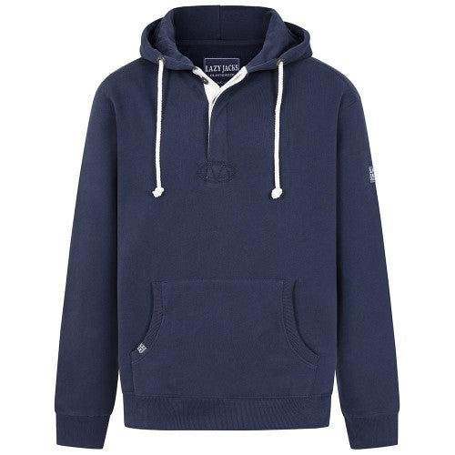 Front - Lazy Jacks Mens Button Neck Hoodie