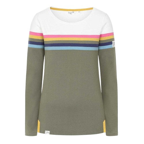 Front - Lazy Jacks Womens/Ladies Multi Stripe Breton Top