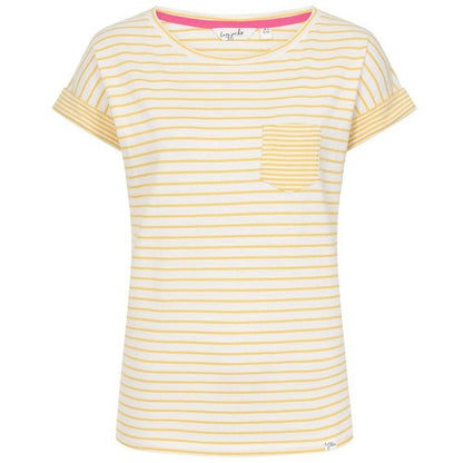 Front - Lazy Jacks Womens/Ladies Striped Rolled Sleeves T-Shirt
