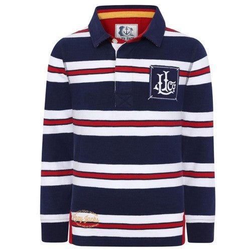 Front - Lazy Jacks Boys Striped Rugby Shirt