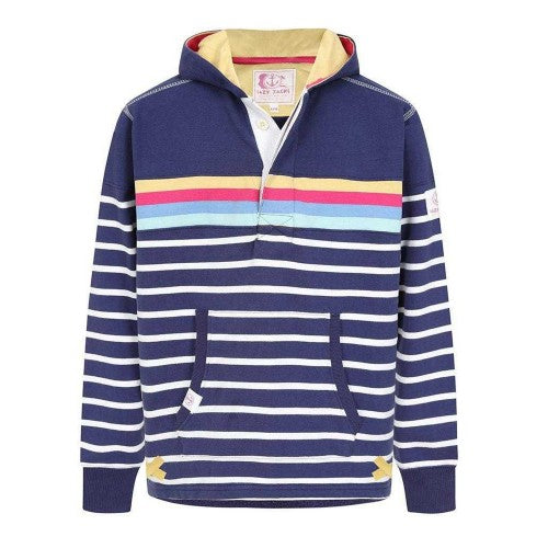 Front - Lazy Jacks Girls Contrast Striped Hoodie