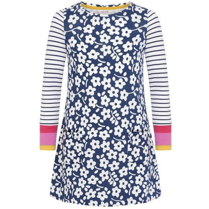 Front - Lazy Jacks Girls Relaxed Fit Long-Sleeved T-Shirt Dress