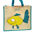 Front - Lazy Jacks Fish Jute Tote Bag