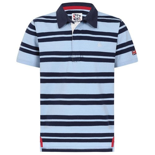 Front - Lazy Jacks Mens Striped Short-Sleeved Rugby Polo Shirt