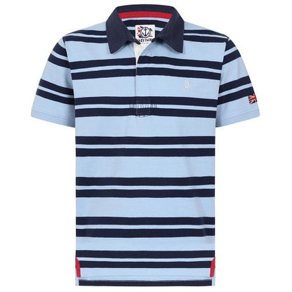 Front - Lazy Jacks Mens Striped Short-Sleeved Rugby Polo Shirt