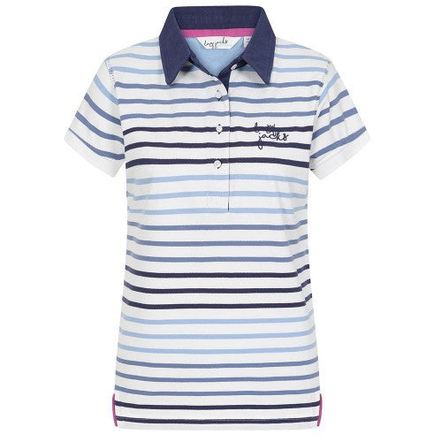 Front - Lazy Jacks Womens/Ladies Stripe Polo Shirt