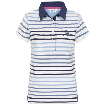 Front - Lazy Jacks Womens/Ladies Stripe Polo Shirt