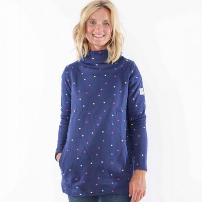 Front - Lazy Jacks Womens/Ladies Polka Dot Sweatshirt