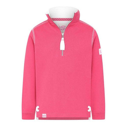 Front - Lazy Jacks Girls Plain Soft Quarter Zip Sweatshirt