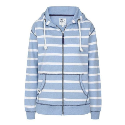 Front - Lazy Jacks Womens/Ladies Striped Full Zip Hoodie