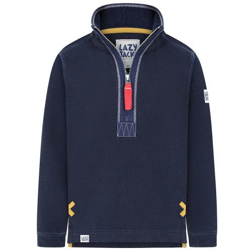 Front - Lazy Jacks Boys Pique Quarter Zip Sweatshirt