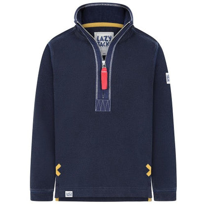 Front - Lazy Jacks Boys Pique Quarter Zip Sweatshirt