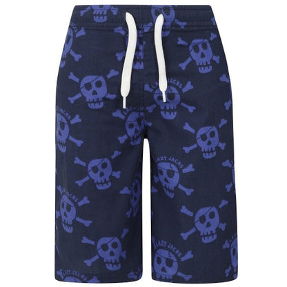 Front - Lazy Jacks Boys Skull And Crossbones Board Shorts