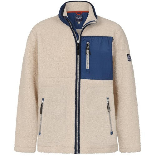 Front - Lazy Jacks Mens Sherpa Fleece Full Zip Fleece Jacket