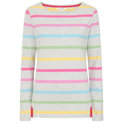 Front - Lazy Jacks Womens/Ladies Stripe Long-Sleeved T-Shirt