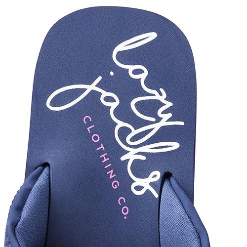 Sport Blue - Back - Lazy Jacks Womens-Ladies Foam Flip Flops