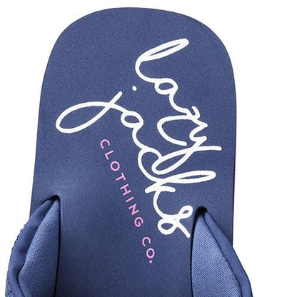 Sport Blue - Back - Lazy Jacks Womens-Ladies Foam Flip Flops