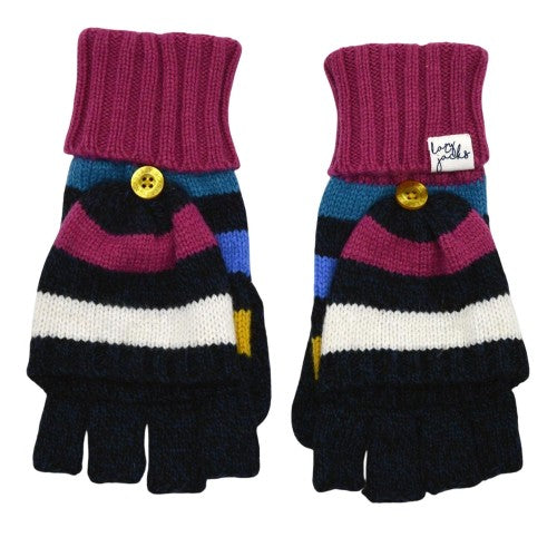 Front - Lazy Jacks Womens/Ladies Sage Contrast Knitted Hat Gloves And Scarf Set