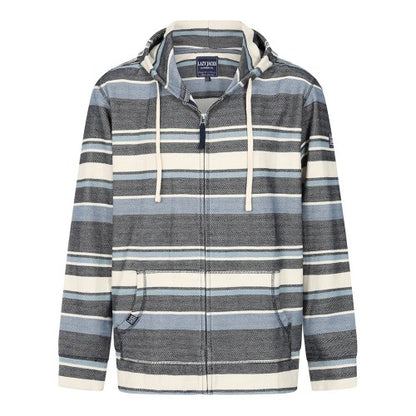 Front - Lazy Jacks Mens Stripe Detail Textured Snug Fit Full Zip Hoodie
