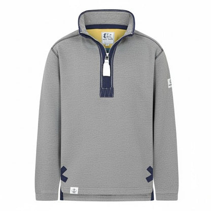 Grey-Grey - Front - Lazy Jacks Boys Quarter Zip Sweatshirt
