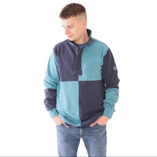 Peacock-Storm - Front - Lazy Jacks Mens Quarter Zip Sweatshirt