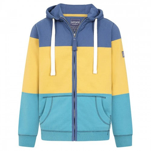 Front - Lazy Jacks Childrens/Kids Colour Block Heather Full Zip Hoodie