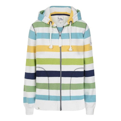 Front - Lazy Jacks Womens/Ladies Striped Full Zip Hoodie