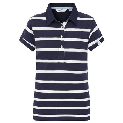 Front - Lazy Jacks Womens/Ladies Striped Cotton Pique Polo Shirt