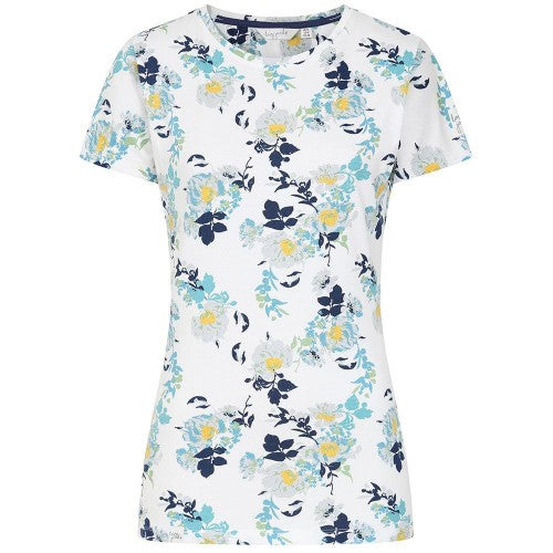 Front - Lazy Jacks Womens/Ladies Fleur Printed Cotton Slub T-Shirt