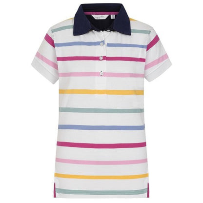 Front - Lazy Jacks Womens/Ladies Pastel Stripes Polo Shirt