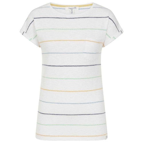 Front - Lazy Jacks Womens/Ladies Striped Textured T-Shirt