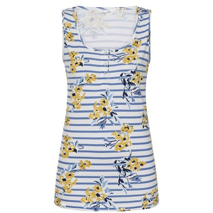 Front - Lazy Jacks Womens/Ladies Meadow Floral Stripes Vest Top