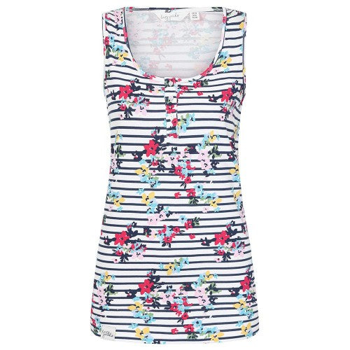 Front - Lazy Jacks Womens/Ladies Floral Stripes Vest Top