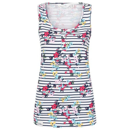 Front - Lazy Jacks Womens/Ladies Floral Stripes Vest Top