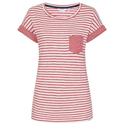 Front - Lazy Jacks Womens/Ladies Striped Roll Sleeve T-Shirt