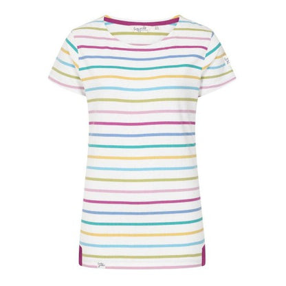 Front - Lazy Jacks Womens/Ladies Breton Colour Block Stripe Short-Sleeved T-Shirt