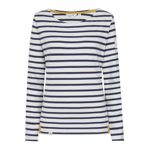 Front - Lazy Jacks Womens/Ladies Breton Contrast Striped Long-Sleeved T-Shirt
