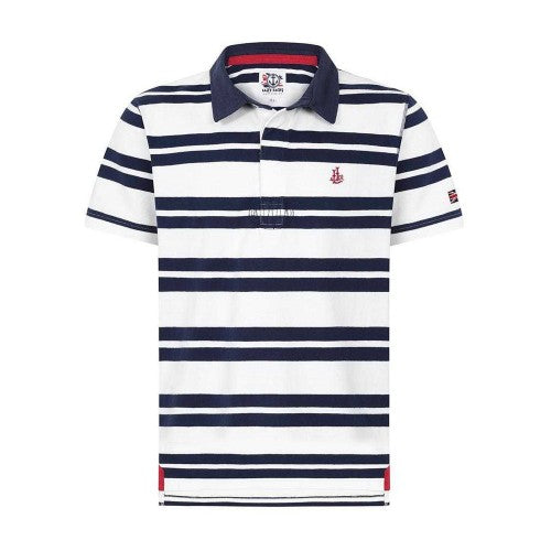 Front - Lazy Jacks Mens Narrow Stripe Short-Sleeved Rugby Polo Shirt