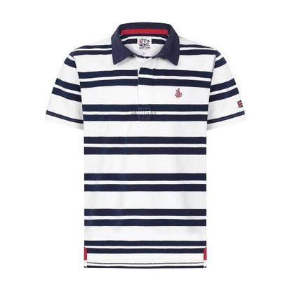 Front - Lazy Jacks Mens Narrow Stripe Short-Sleeved Rugby Polo Shirt