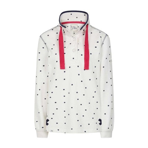 Front - Lazy Jacks Womens/Ladies Polka Dot Button Neck Sweatshirt