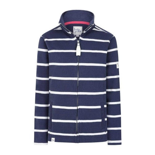Front - Lazy Jacks Womens/Ladies Striped Full Zip Sweatshirt