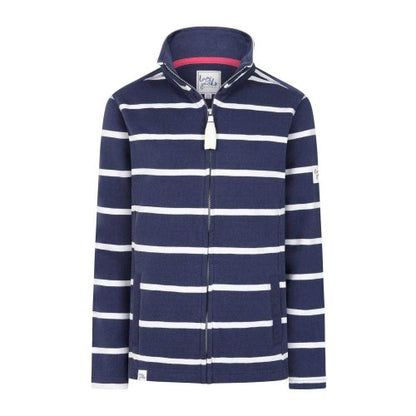 Front - Lazy Jacks Womens/Ladies Striped Full Zip Sweatshirt