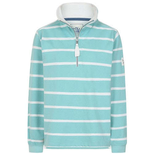 Front - Lazy Jacks Womens/Ladies Striped Quarter Zip Long-Sleeved Sweatshirt