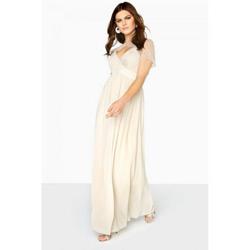 Front - Little Mistress Womens/Ladies Detachable Cape Maxi Dress