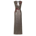 Front - Little Mistress Womens/Ladies Mocha Sequin Maxi Dress