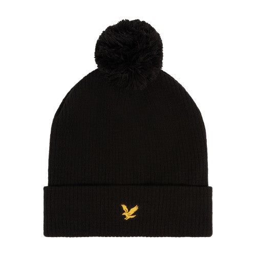 Front - Lyle & Scott Mens Plain Bobble Golf Beanie