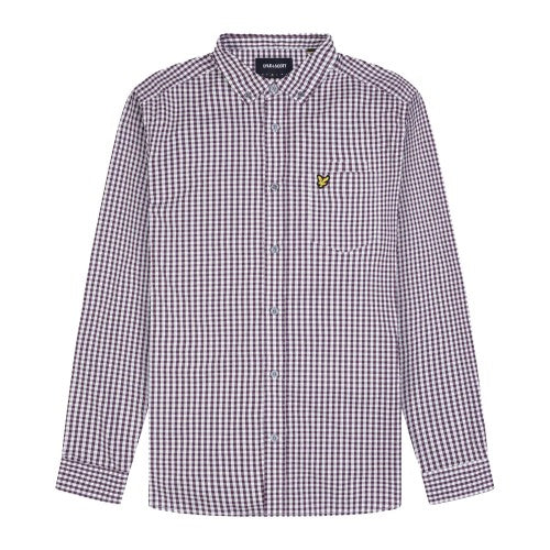 Front - Lyle & Scott Mens Gingham Slim Long-Sleeved Shirt