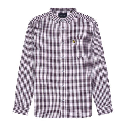 Front - Lyle & Scott Mens Gingham Slim Long-Sleeved Shirt
